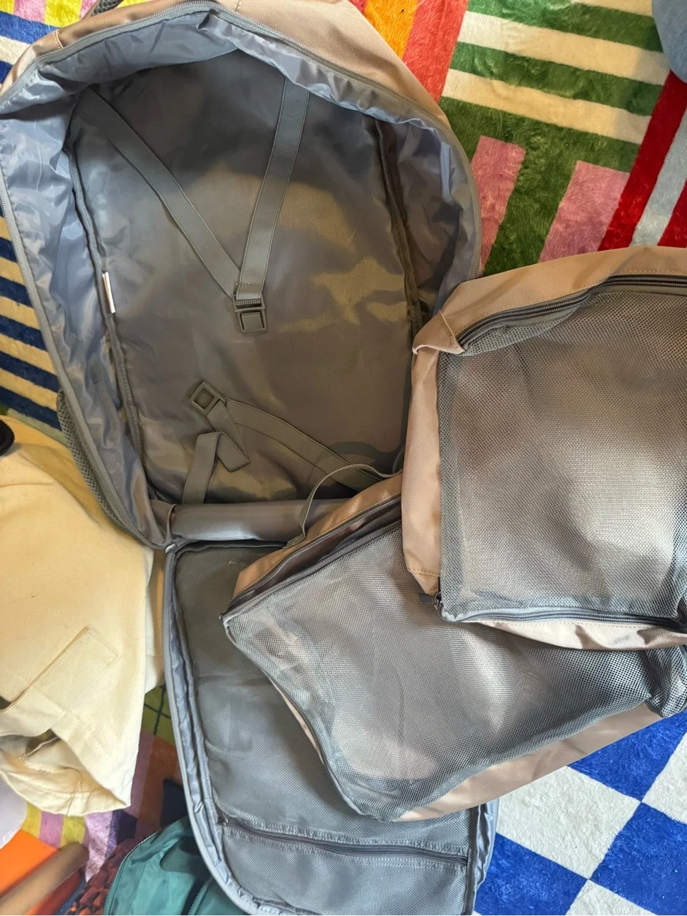 Men's Tan Travel Backpack - Spacious Everyday Bag